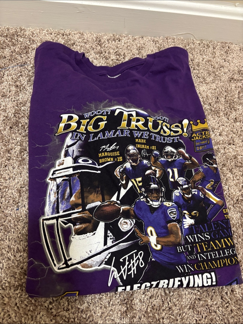 Vintage Baltimore Raven Big Truss in Lamar T shit